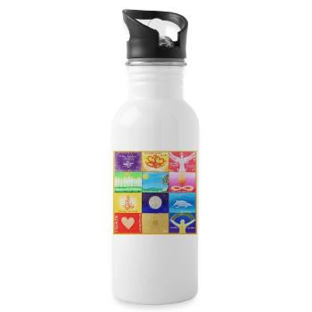 JahresBild 2022 - Sonja Ariel von Staden - Trinkflasche mit integriertem Trinkhalm - Weiß - Rechts