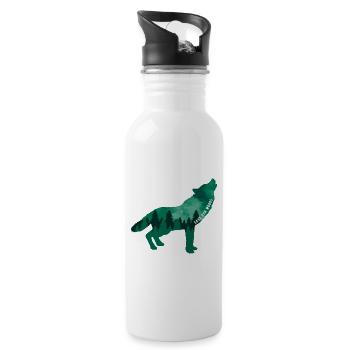Changement climatique Protection de l’environnement Wolf Durable - Gourde avec paille intégrée - blanc - Droite