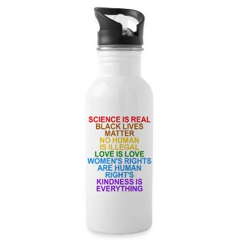 science is real black lives matter - Water bottle with straw - white - Right
