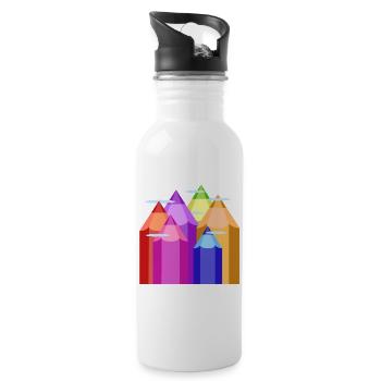 Peaks of Color - Trinkflasche mit integriertem Trinkhalm - Weiß - Rechts
