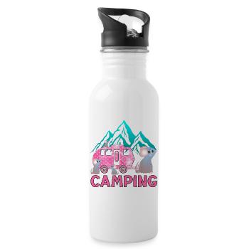 Camping in the mountains - Family Caravan - Water bottle with straw - white - Right