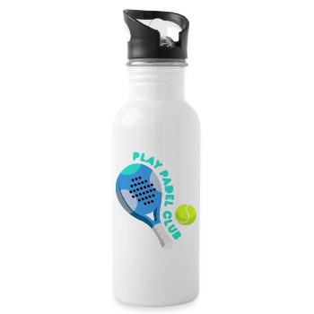 Padel - Gift for padel player - Water bottle with straw - white - Right