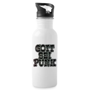 GOT SEI PUNK! - Trinkflasche mit integriertem Trinkhalm - Weiß - Rechts