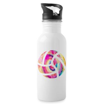 Volleyball Colorful - Water bottle with straw - white - Right