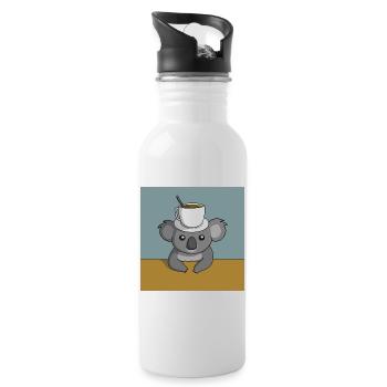 Koala Kaffeepause - Trinkflasche mit integriertem Trinkhalm - Weiß - Rechts
