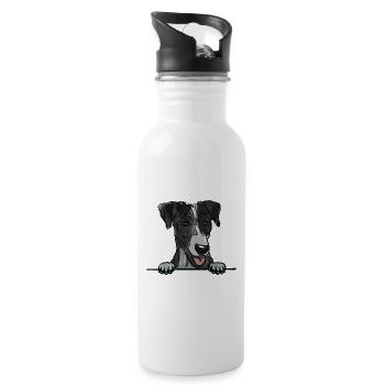Smooth Fox Terrier Hund für spähende Hundeliebhaber - Trinkflasche mit integriertem Trinkhalm - Weiß - Rechts