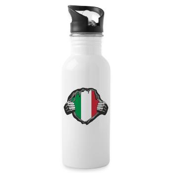 Design poitrine Italie - Gourde avec paille intégrée - blanc - Droite