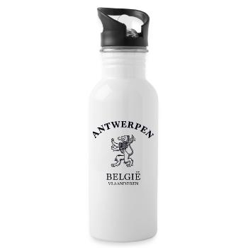 ANTWERPEN Belgien Belgium - Trinkflasche mit integriertem Trinkhalm - Weiß - Rechts