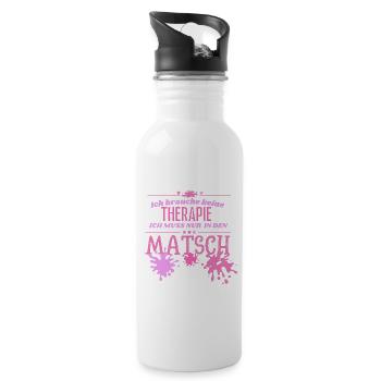 Muddy run shirt mud Matsch Therapie Lauf Teamshirt - Trinkflasche mit integriertem Trinkhalm - Weiß - Rechts