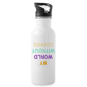 Funny Coffee Caffeine Statement Coffee Lovers - Water bottle with straw - white - Right