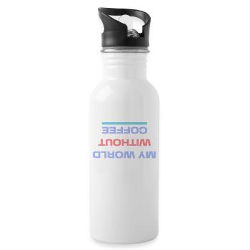 Koffein Kaffee Trinken Statement Kaffeeliebhaber - Trinkflasche mit integriertem Trinkhalm - Weiß - Rechts