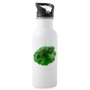 Indien Fan, indischer Waldelefant liegend, Elefant - Trinkflasche mit integriertem Trinkhalm - Weiß - Rechts
