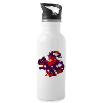 Herbstoutfit freizeit, eichhörnchchen design - Trinkflasche mit integriertem Trinkhalm - Weiß - Rechts