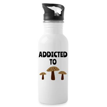 Addicted to fly agarics (three fly agarics) - Water bottle with straw - white - Right