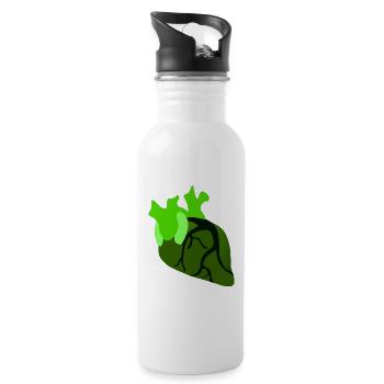 anatomische herzen, Herzform naturmuster, organe - Trinkflasche mit integriertem Trinkhalm - Weiß - Rechts