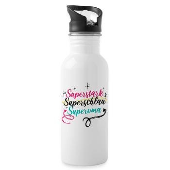 Grand-mère Grand-mère Superoma Vieille femme Dicton - Gourde avec paille intégrée - blanc - Droite