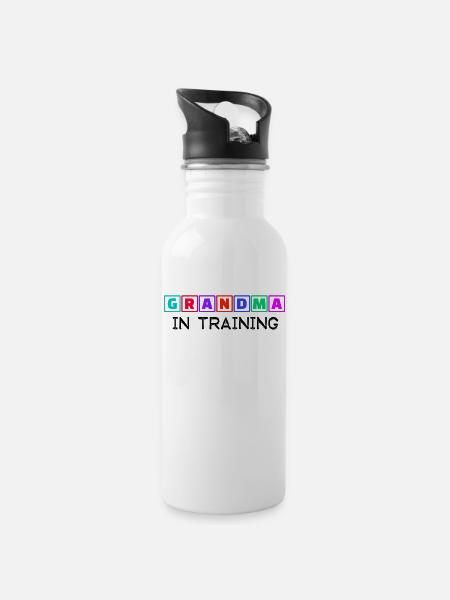 Humorous Statement Grandmother Grandma Old Woman - Water bottle with straw - white
