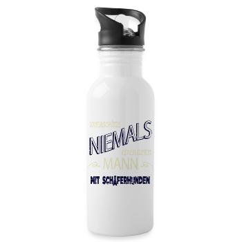 hund eigenschaft statement weihnachten hundefreund - Trinkflasche mit integriertem Trinkhalm - Weiß - Rechts