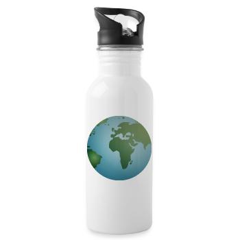 planète bleue Terre avec des continents verts - Gourde avec paille intégrée - blanc - Droite