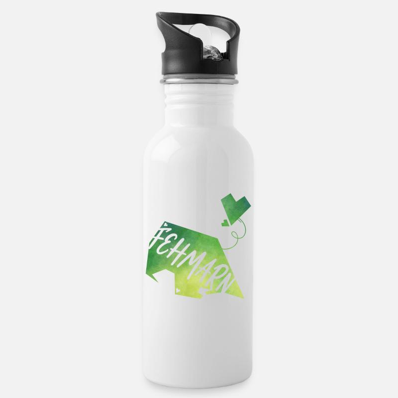 Fehmarn - Trinkflasche mit integriertem Trinkhalm - Weiß