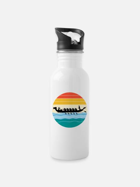 Drachenboot Racing Crew Paddlers Wassersport - Trinkflasche mit integriertem Trinkhalm - Weiß
