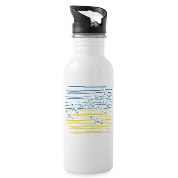Ukraine - Water bottle with straw - white - Right