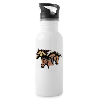 Horses Stallion Icelandic Horses Horse Love Icelanders - Water bottle with straw - white - Right