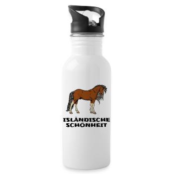 Isländer Pferde Statement Islandpferde Pferdenarr - Trinkflasche mit integriertem Trinkhalm - Weiß - Rechts