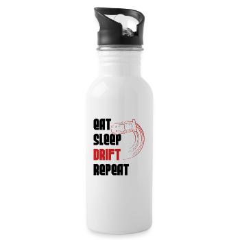 Eat sleep drift repeat - Gourde avec paille intégrée - blanc - Droite