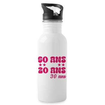 Je n'ai pas 50 ans cadeau humour anniversaire - Gourde avec paille intégrée - blanc - Droite