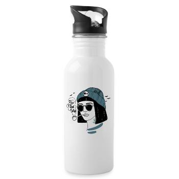 Fischerin - Trinkflasche mit integriertem Trinkhalm - Weiß - Rechts