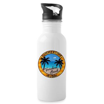 Summertime Cuba - Varadero Beach - Water bottle with straw - white - Right