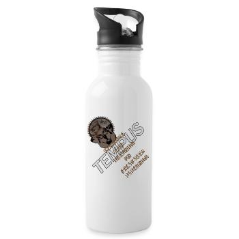 Zeit nutzen - Trinkflasche mit integriertem Trinkhalm - Weiß - Rechts
