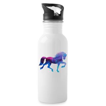 Cool Islandpferde Pferdeliebe Pferde Galopp - Trinkflasche mit integriertem Trinkhalm - Weiß - Rechts