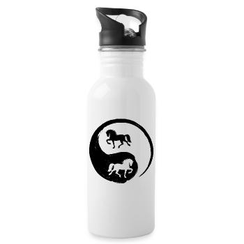 Icelandic Horses Icelandic Horse Fool Horse Love - Water bottle with straw - white - Right