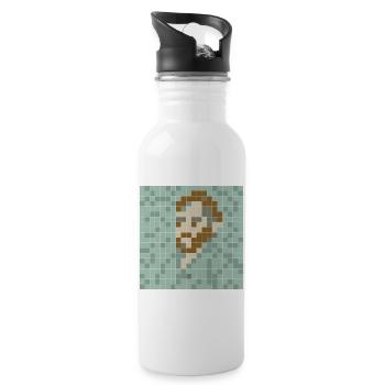 Van Gogh - Autoportrait - PixelArt Self-Portrait - Gourde avec paille intégrée - blanc - Droite