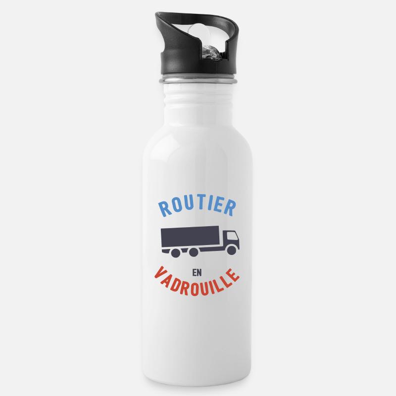 Routier en Vadrouille - Gourde avec paille intégrée - blanc
