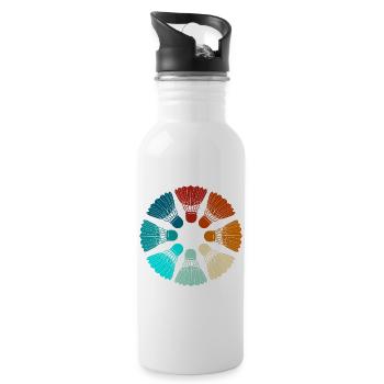 Badminton - Shuttlecocks Colorful - Water bottle with straw - white - Right