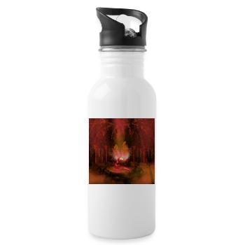Tanzen in der dunklen Nacht - Trinkflasche mit integriertem Trinkhalm - Weiß - Rechts