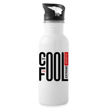 COOL FOOL EXTREME BLACK LINE - Water bottle with straw - white - Right