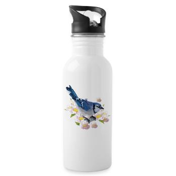 Blue Chara - Water bottle with straw - white - Right