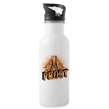 two beer bottles in your hands To toast Cheers - Water bottle with straw - white - Right