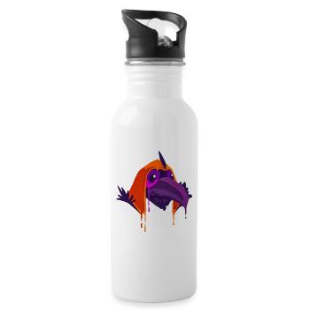 A Beautiful and Funny Kenku Bird Design - Water bottle with straw - white - Right