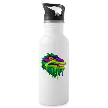 A Beautiful and Fun Kuo Toa Dragon Design - Water bottle with straw - white - Right