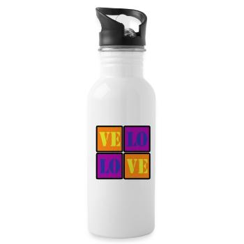 VELO LOVE LOVE BIKE BIKE GIFT - Water bottle with straw - white - Right