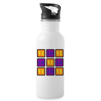 VELO LOVE LOVE BIKE BIKE GIFT - Water bottle with straw - white - Right