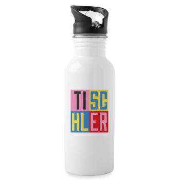 Tischler Design - Trinkflasche mit integriertem Trinkhalm - Weiß - Rechts