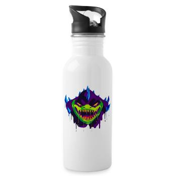 A Beautiful and Fun Slaadi Dragon Design - Water bottle with straw - white - Right