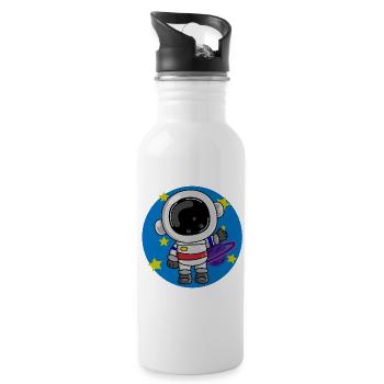 Astronaut, Cosmos, Spaceman - Water bottle with straw - white - Right