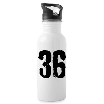 36 Number jersey - Water bottle with straw - white - Right